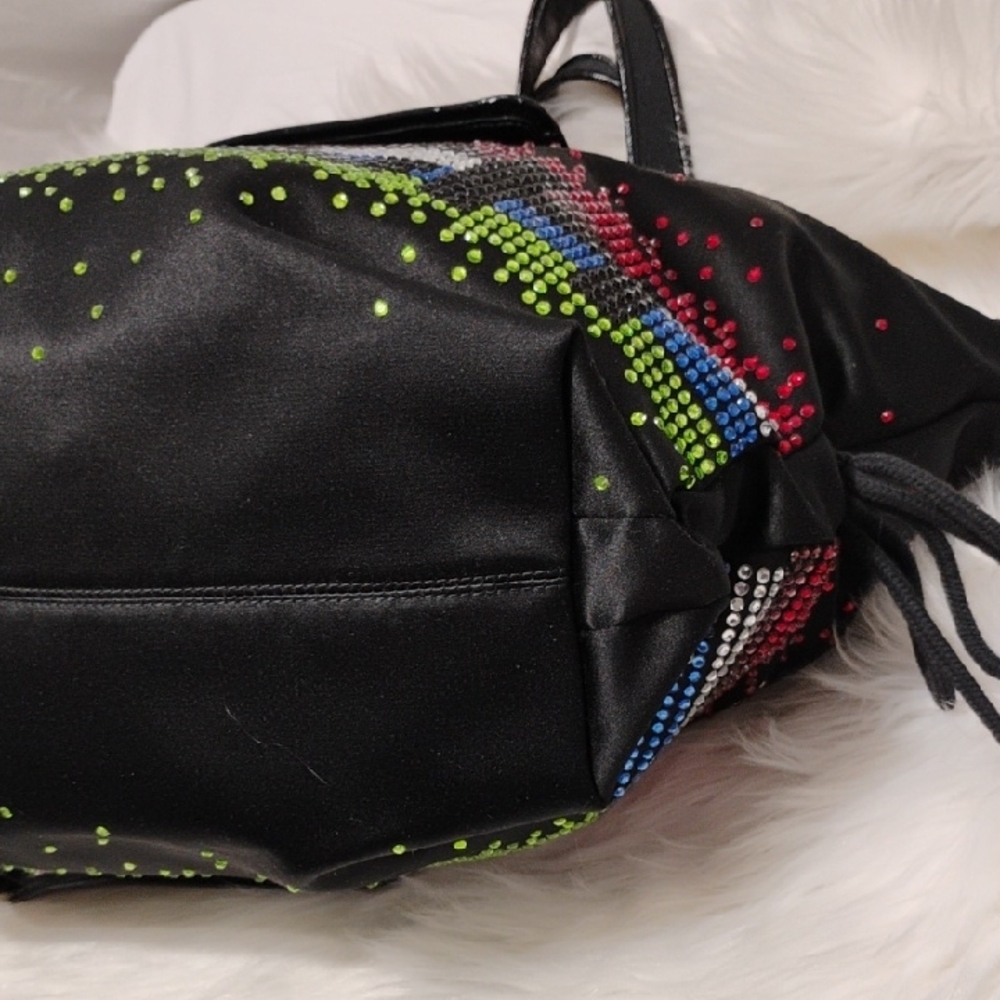 Auth Coach XL Black Multicolor Sequin Spotlight Tote W Strap & Hangtag - Picture 12 of 16